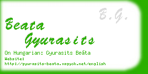 beata gyurasits business card